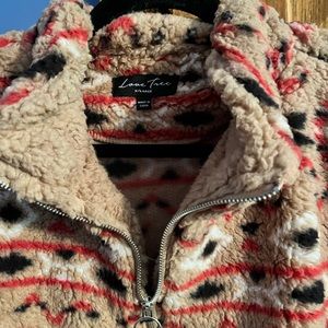 Boutique New Cropped Aztec Sherpa